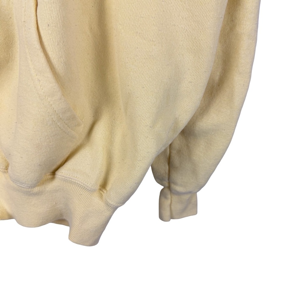 Vintage 1970s Pannill Made In USA Blank Yellow Full Zip Essential Hoodie Size XL - Picture 4 of 9